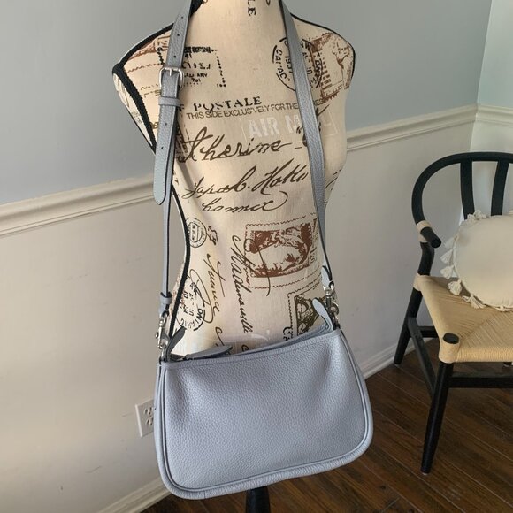 Coach Hand Bag Leather 2way Light Blue